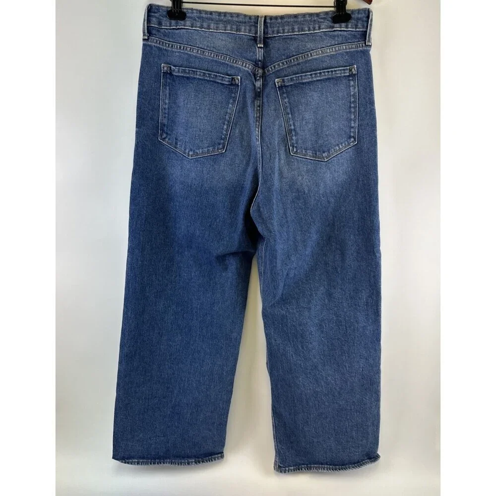 Old Navy Wide Leg Extra High Rise Jeans Denim Relaxed Zip Button 580116 Women 16